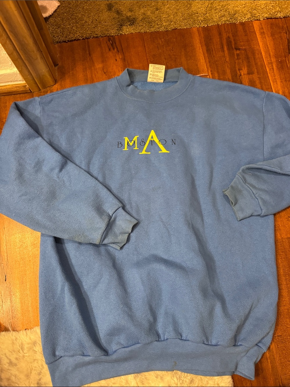 Mason Blue Crewneck Sweatshirt with Yellow Logo